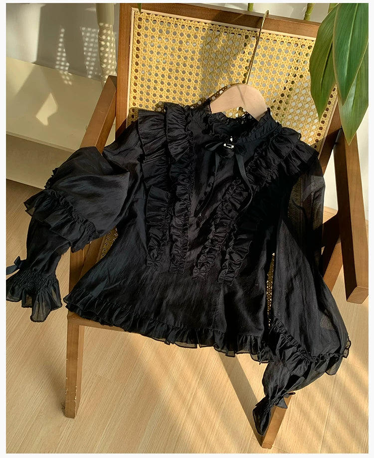 Miss Laura - Versatile Classic Lolita Blouse, Lattern Sleeves 44703:819348