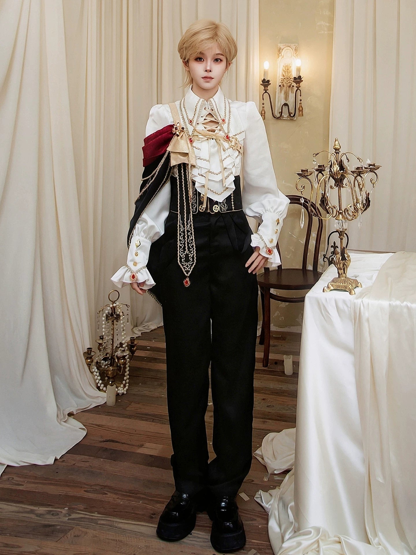 Oath Knight - Ouji Lolita Knight Prince Top & Pants Set 45898:867360