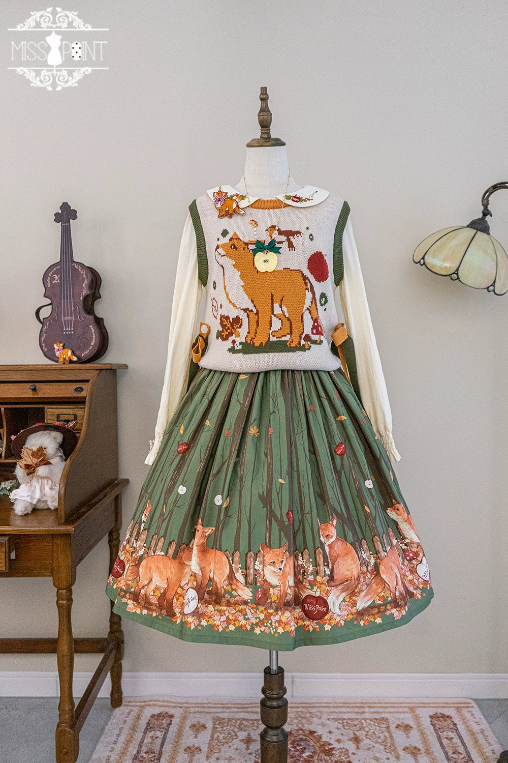 Miss Point~Fat Fox in the Forest~Elegant Lolita Skirt Detachable Chest Guard SK 37582:562278