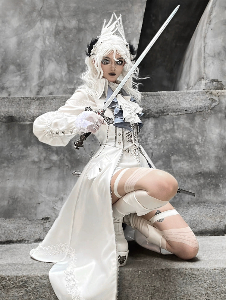 Forest Fluorescent Carps - Crumbling Skeleton - Ouji Lolita Vest Fishbone Embroidery Prince Pants Suits