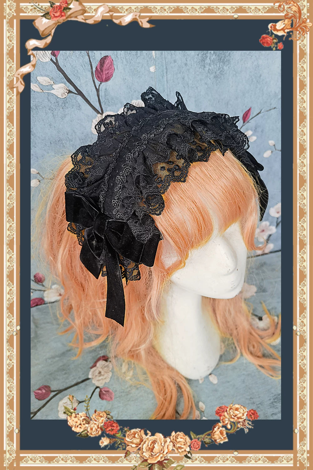 Canon Of Floral Melody - Gothic Lolita Black JSK Dress, Jacquard Pattern