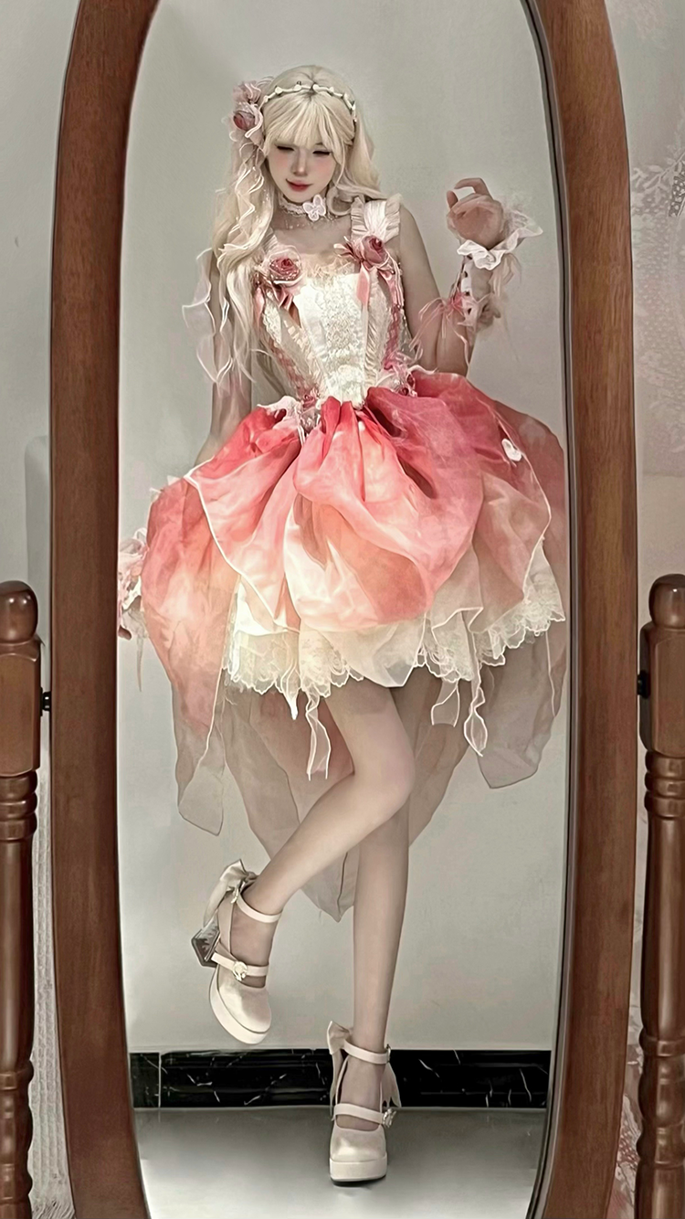Dreamland - Floating Koi Land - Satin Classic Lolita Platform Shoes, Transparent Heel 44317:804068