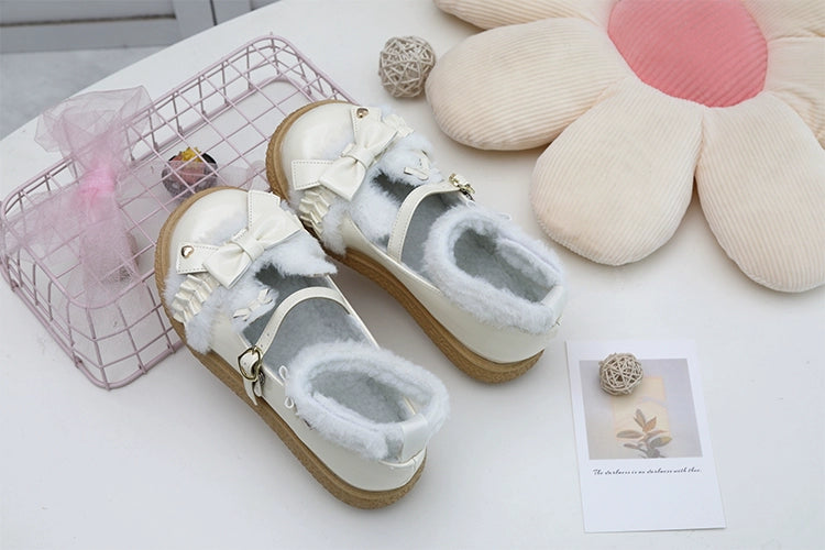 Fairy Godmother~Winter Girly Lolita Shoes Lolita Ankle Strap Shoes 32692:401914