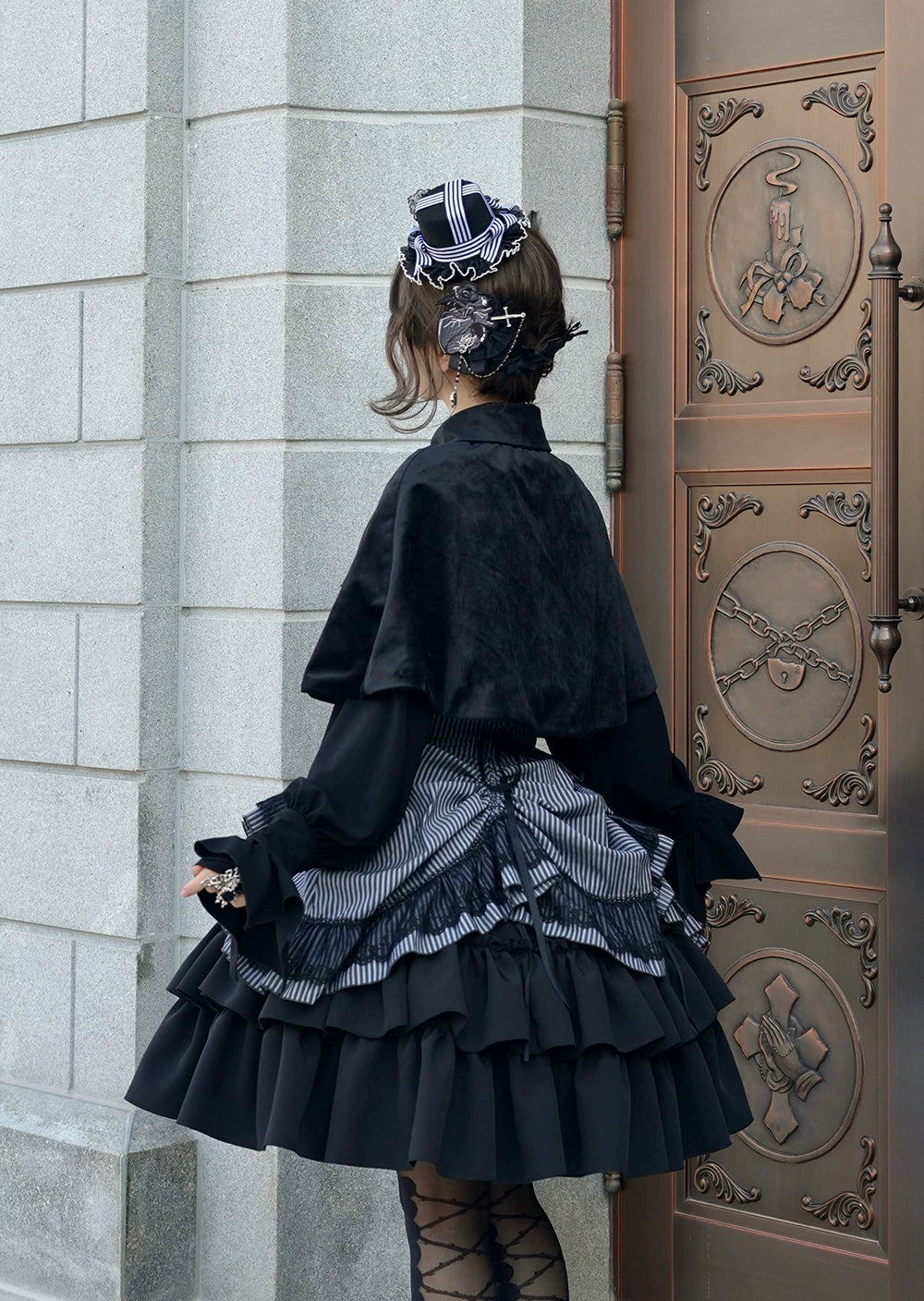 Perint Manor - Gothic Lolita Striped Dress, Tailor-made 44410:808378