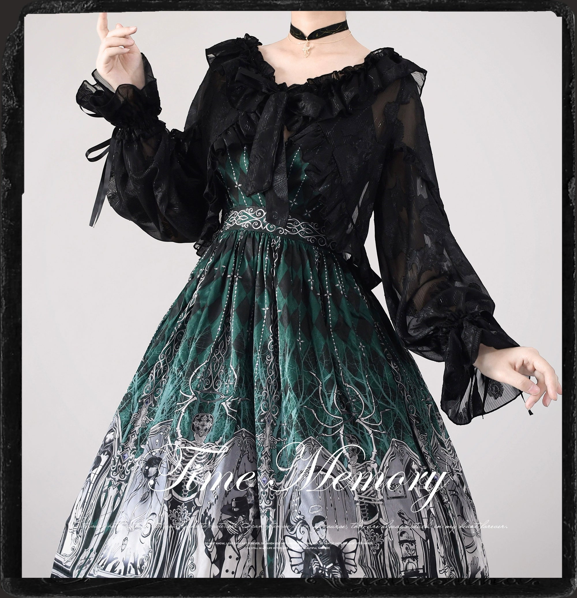 Time Memory~Xianbei~Sweet Lolita Chiffon Lantern Sleeve Cardigan with Bow 34598:463072