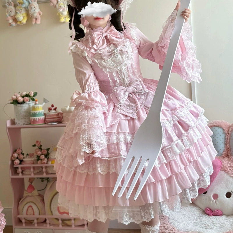 Hanguliang - Love Feathered Bond - Wedding Sweet Lolita JSK Gorgeous Bridal Blouse