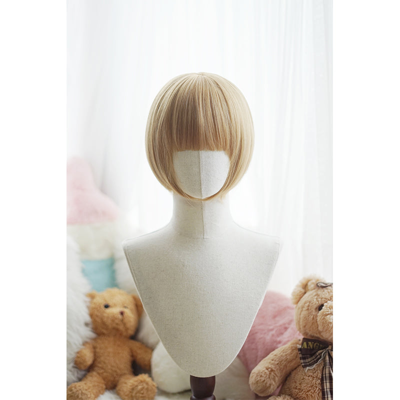 Imperial Tea - Daily Lolita Wigs Roman Roll Wig Linen blonde straight bob with bangs