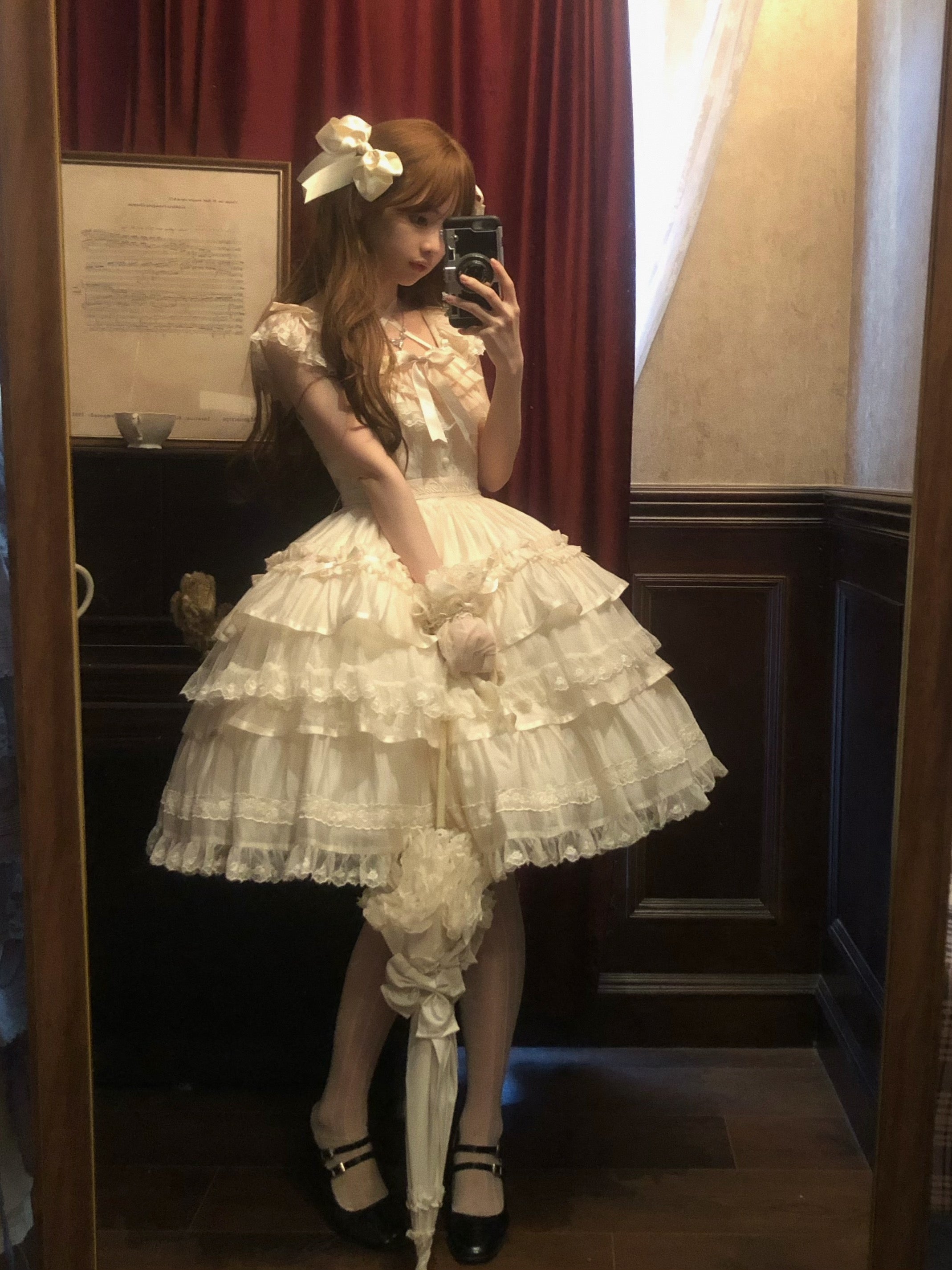 The Seventh Doll - Summer Evening Banquet - Sweet Lolita JSK with Tiered Ruffle Design and Hat 42722:750932