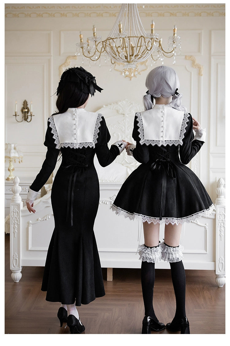 With PUJI - Rose Doll - Gothic Lolita Short OP, Mermaid Dress 44301:803480