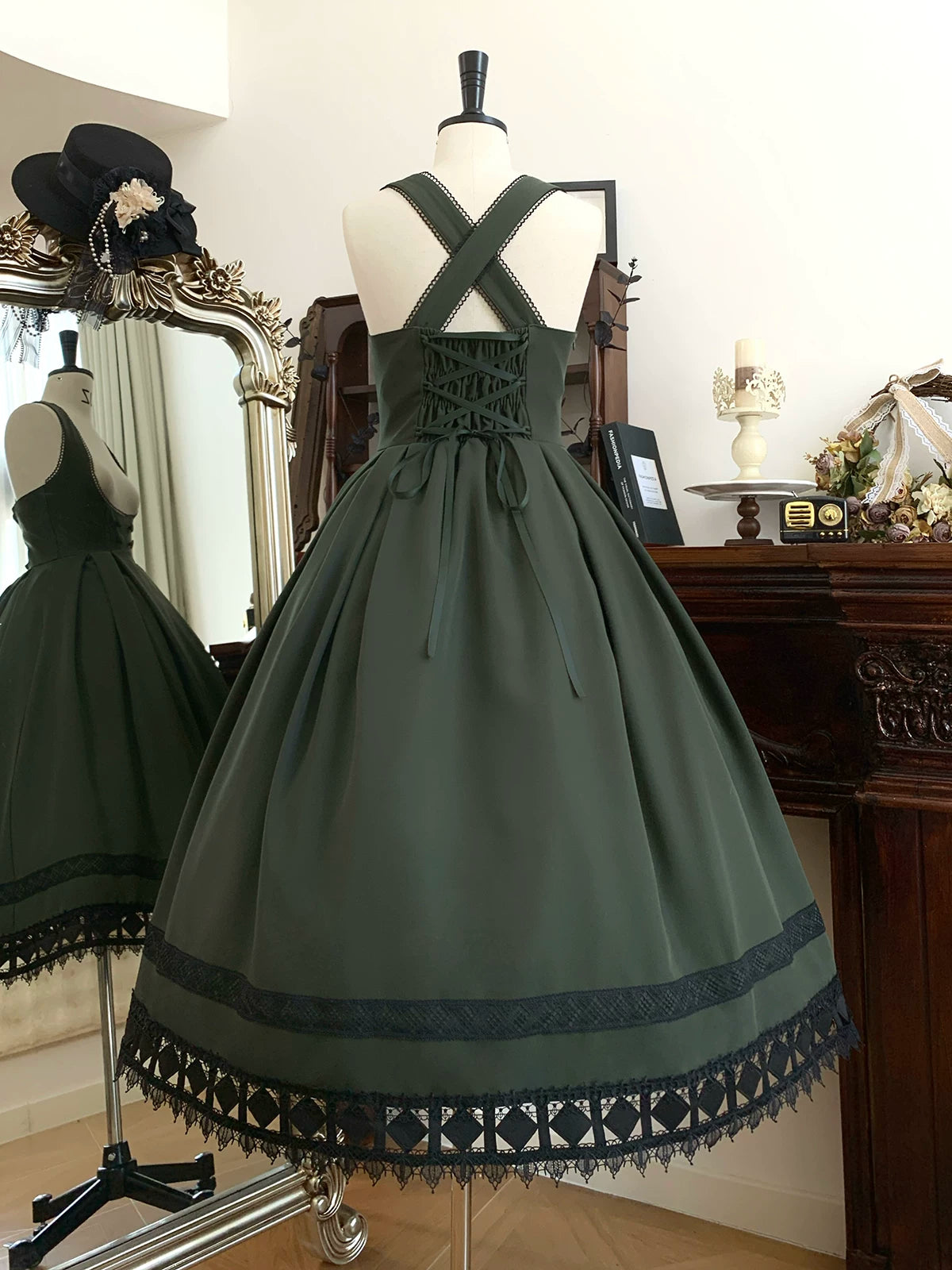 Serenade - Bust-Supporting Elegant Lolita JSK Dress, Three Length Styles 44419:807343