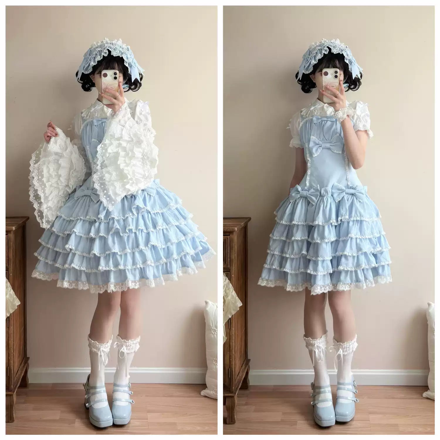 Nn Star - Half Sugar Ism - Sweet Lolita JSK Low Waist Dress With Tiered Hem 43152:801819