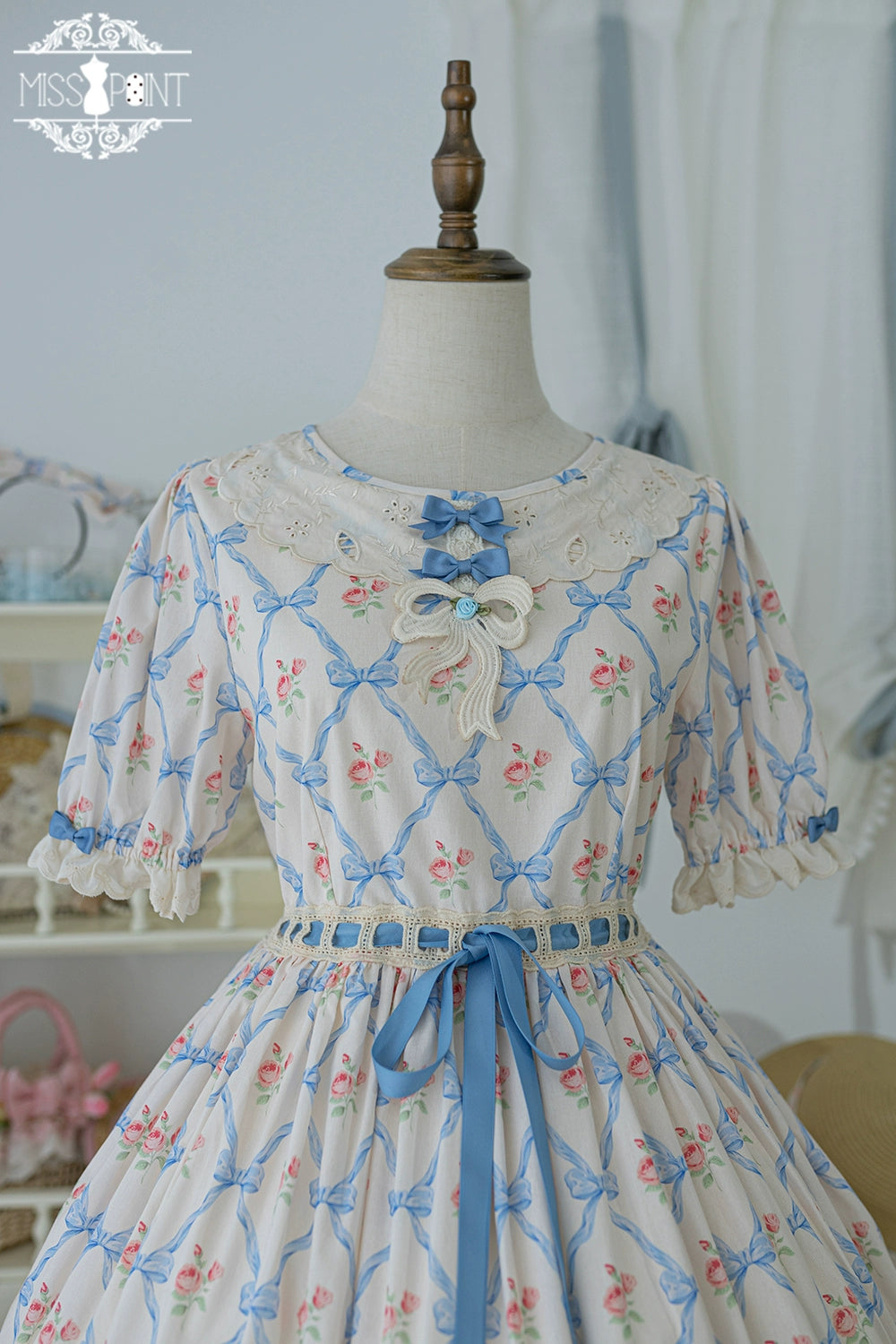 Miss Point~Customized Elegant Lolita OP Dress Cute Daily Girl Short Lolita Dress