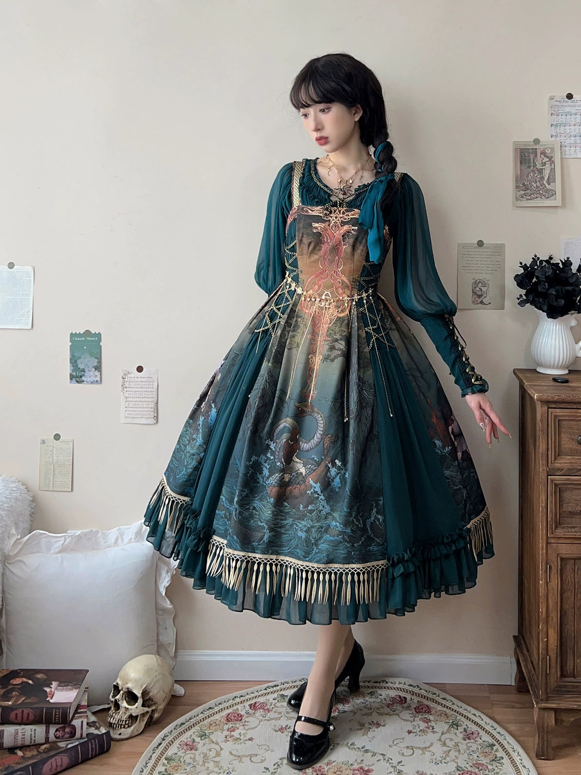 FunCcino - Ragnarok - Nordic Style Loki Lolita JSK SK Dress