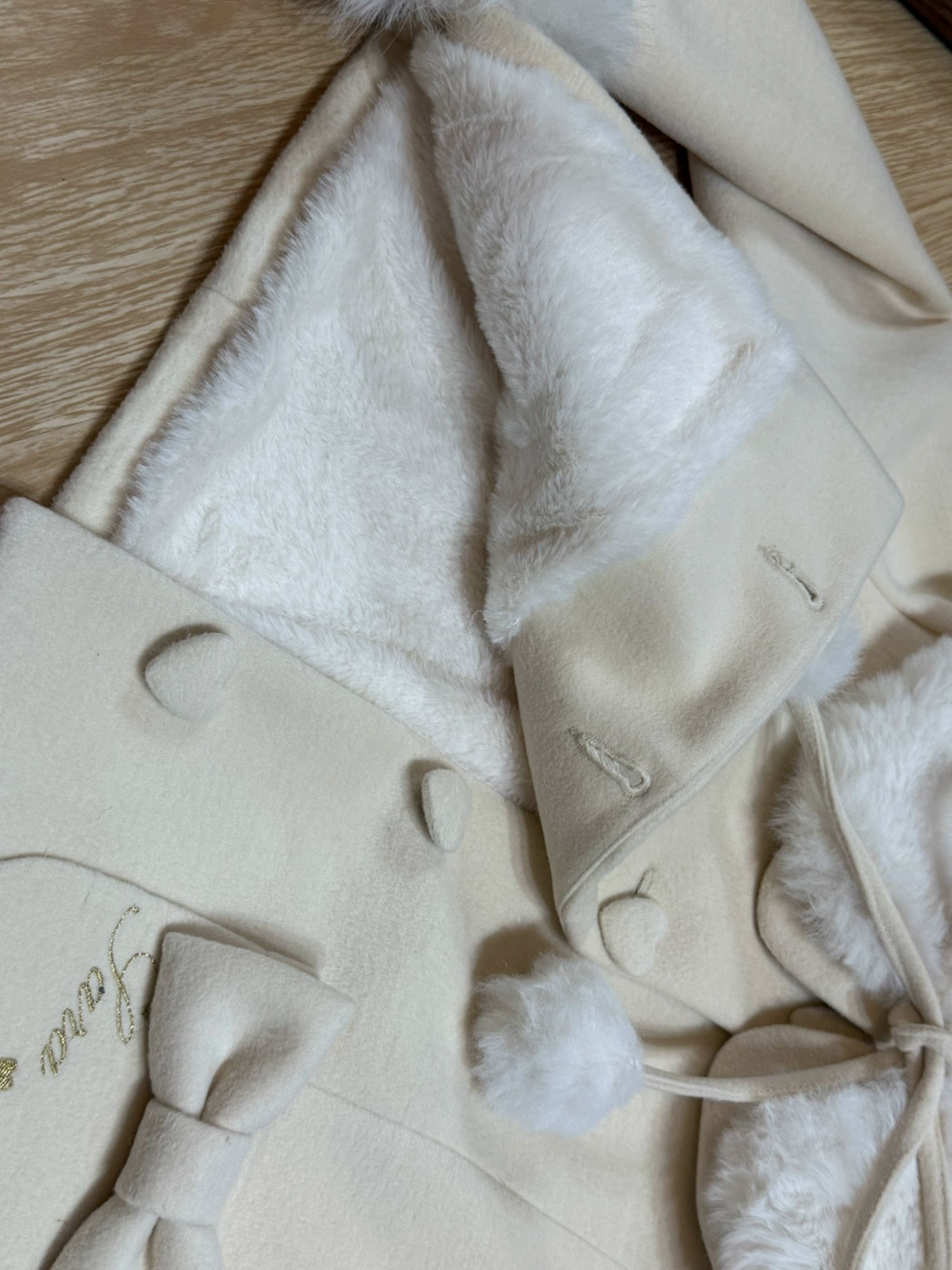 Sara Bell - Winter Story - Winter Kawaii Lolita Short Coat, Detachable Fur Collar 44068:794428