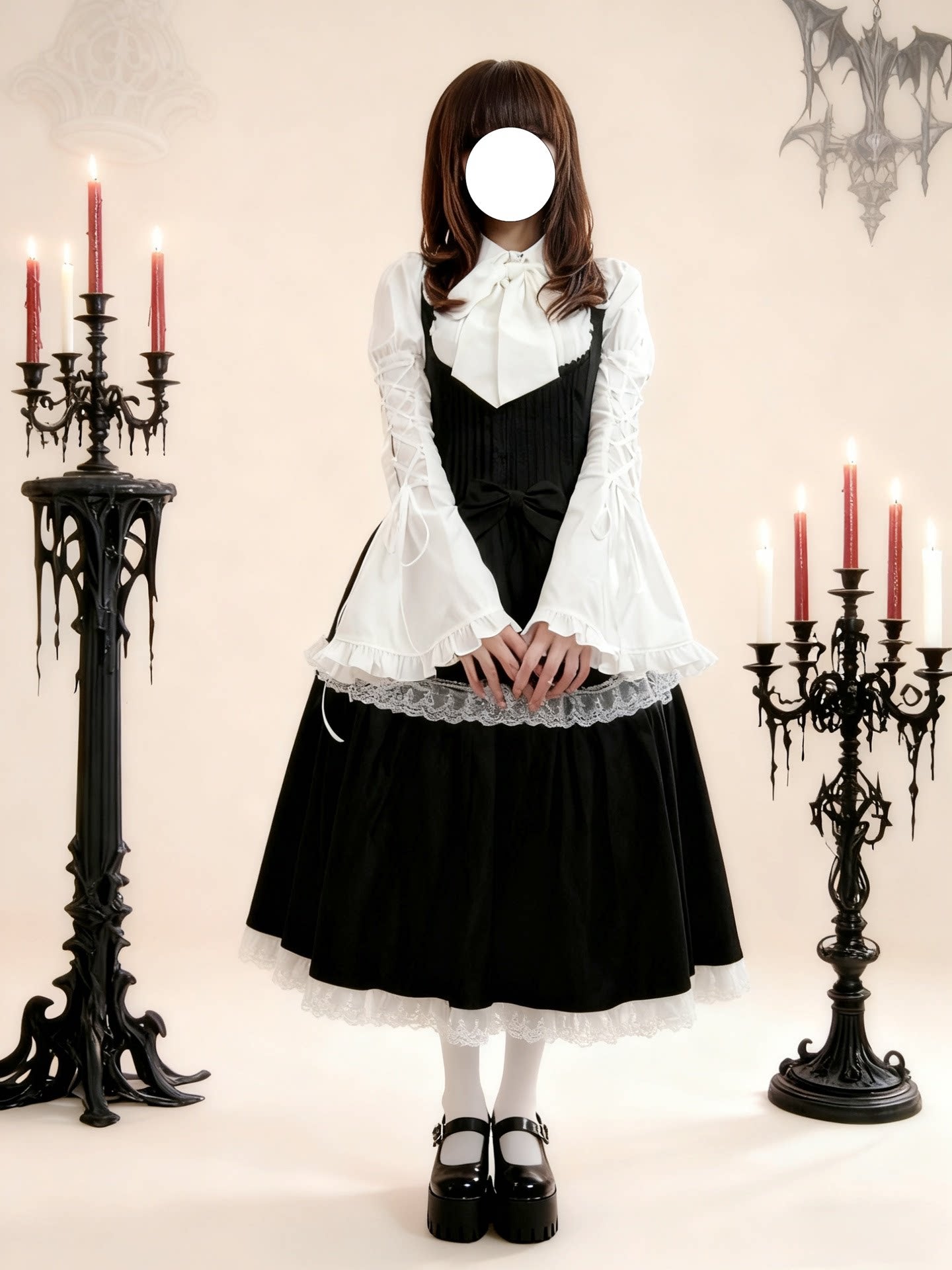 Night Prayer - Gothic Lolita Cotton Blouse, Hime Sleeve