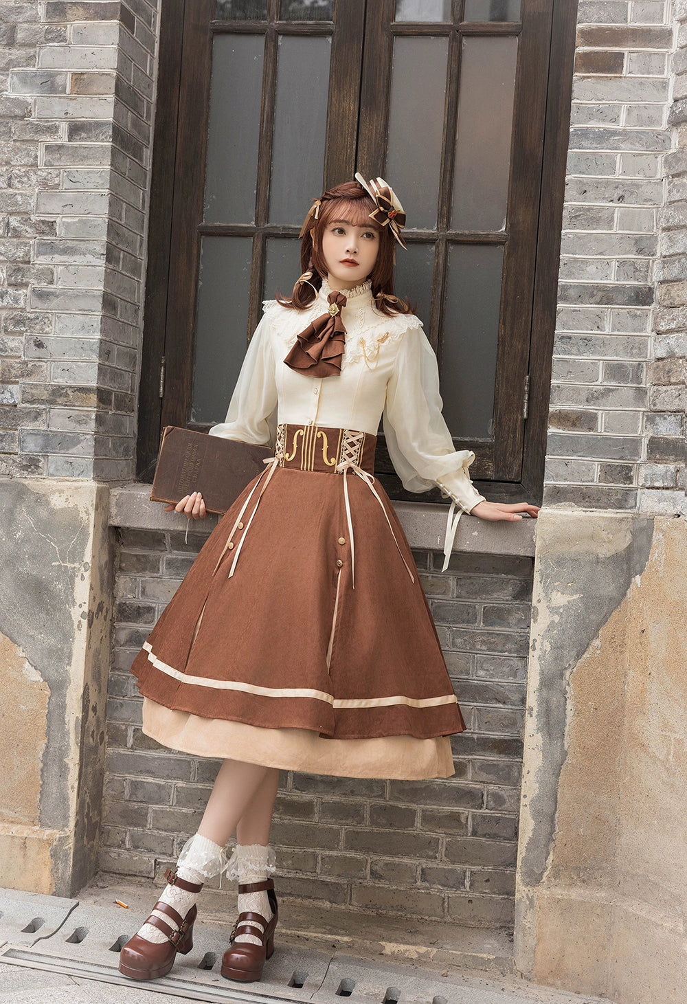 Miss Point~Golden Movement~Elegant Lolita Fishbone Skirt Customized 32242:381228