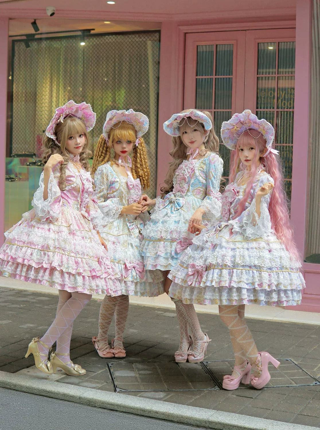 Hanguliang - Candlelight Sonata - Sweet Lolita Long Sleeve OP, Tiered Ruffles 43988:790911