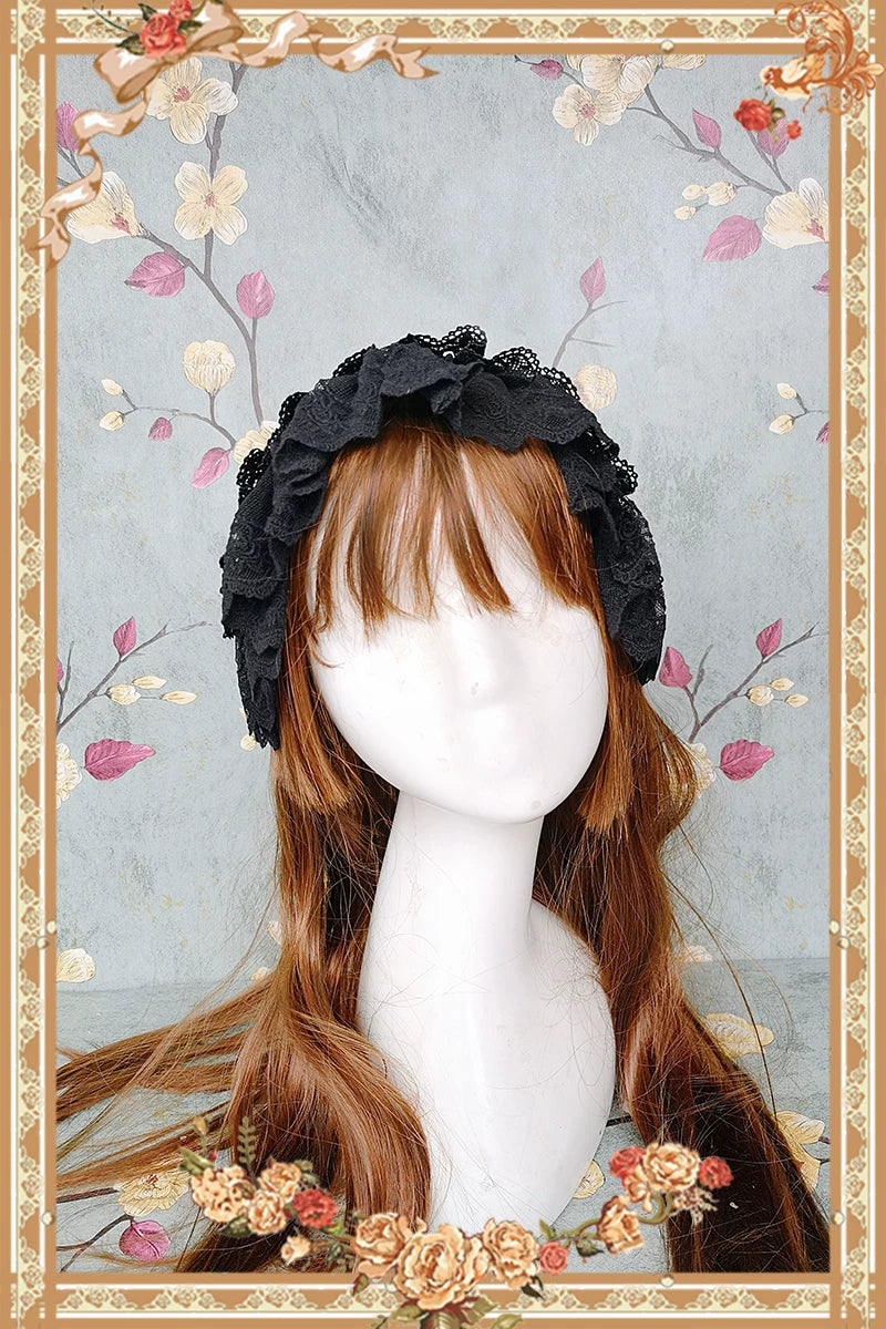 Mirror Doll - Old School Lolita Tiered Hem JSK with Polka Dot Lace 45540:853675