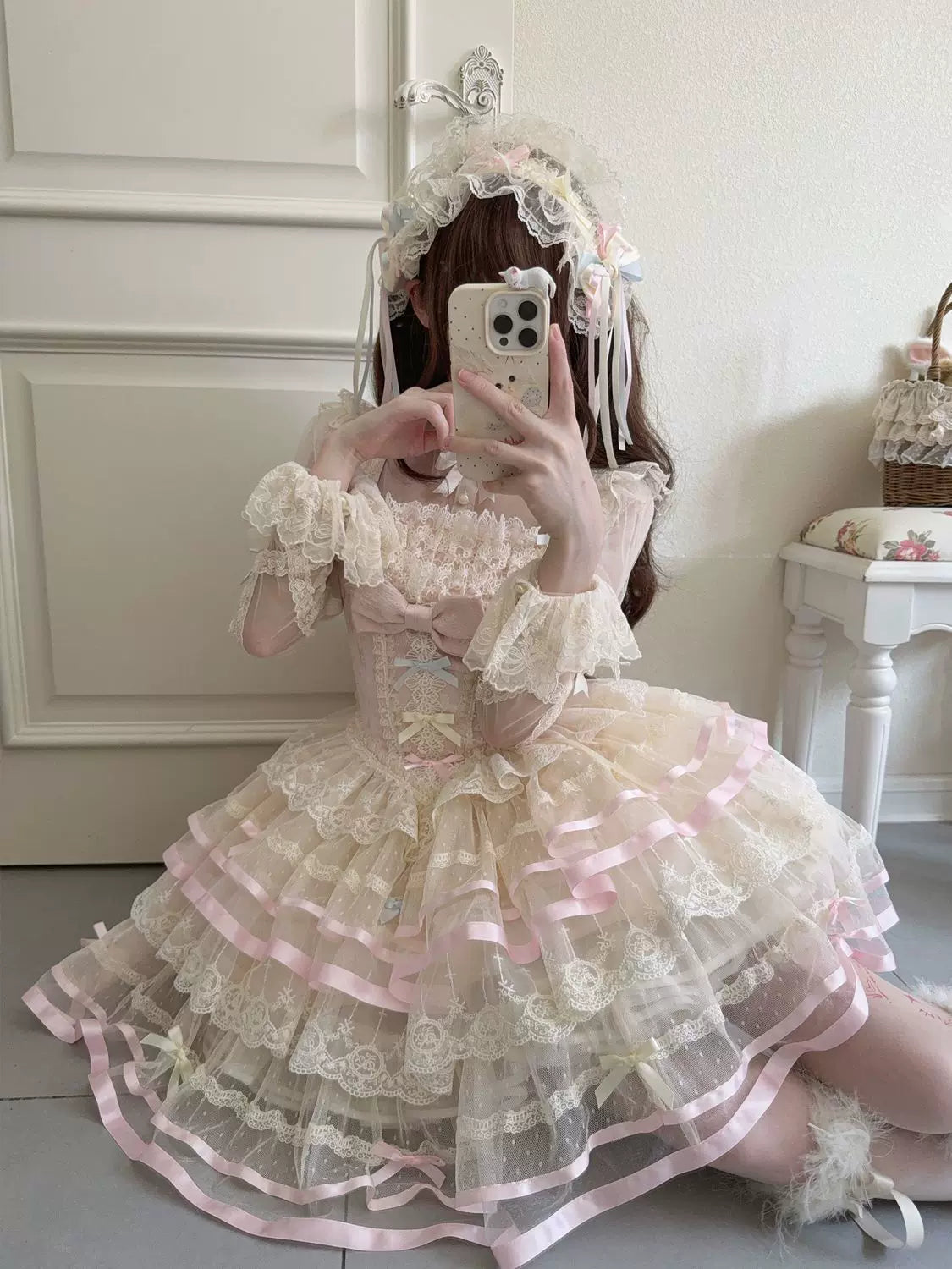 Butterfly Ballet - Sweet Lolita JSK Dress, Layered Tulle Hem