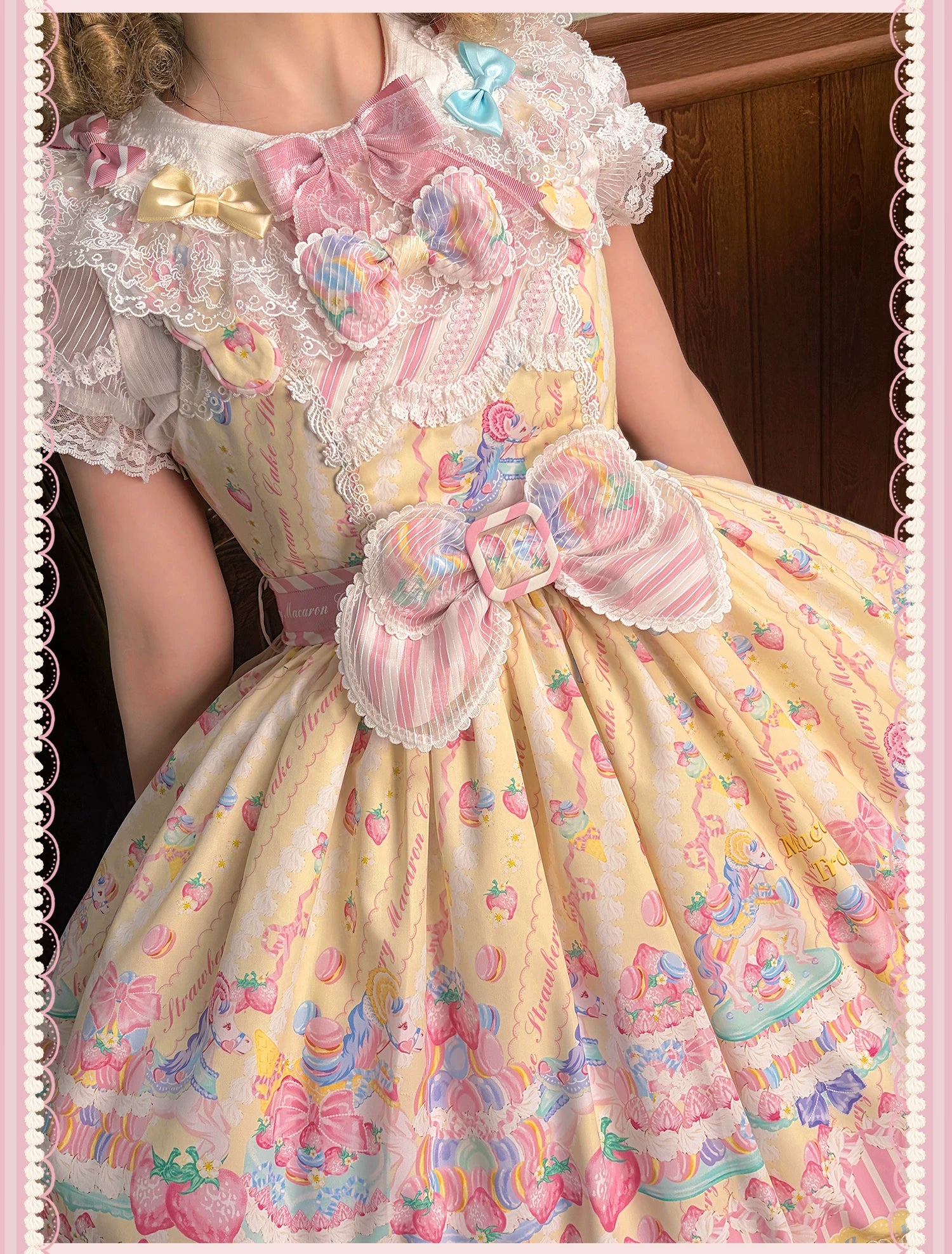 Macaron - Printed Sweet Lolita OP Dress, Old School Lolita JSK Available