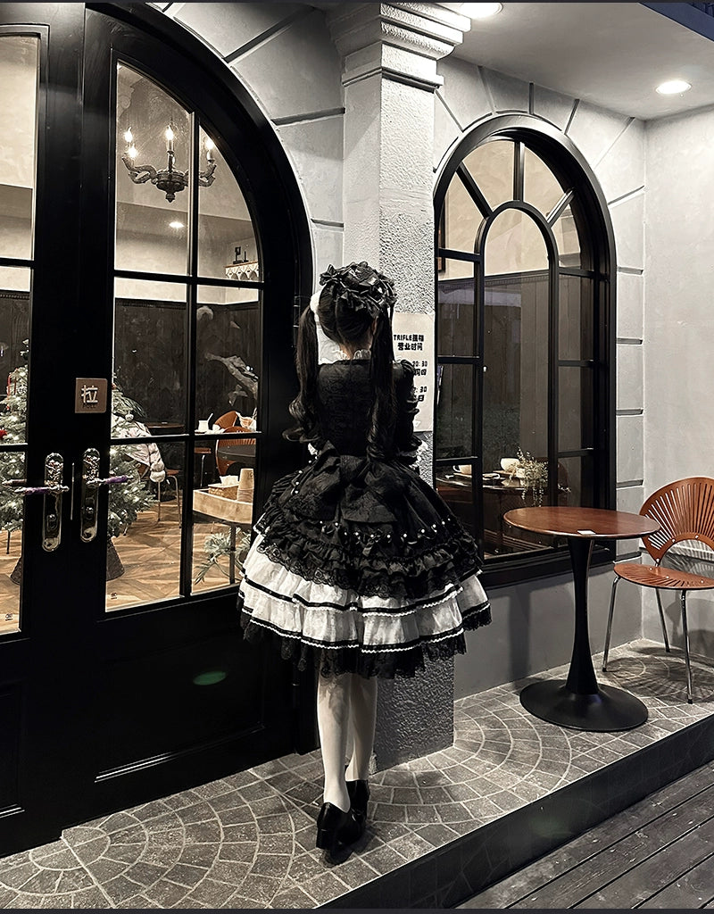 Buling Moon - Solo Puppet - Sweet Lolita OP Dress with Princess Long Sleeves