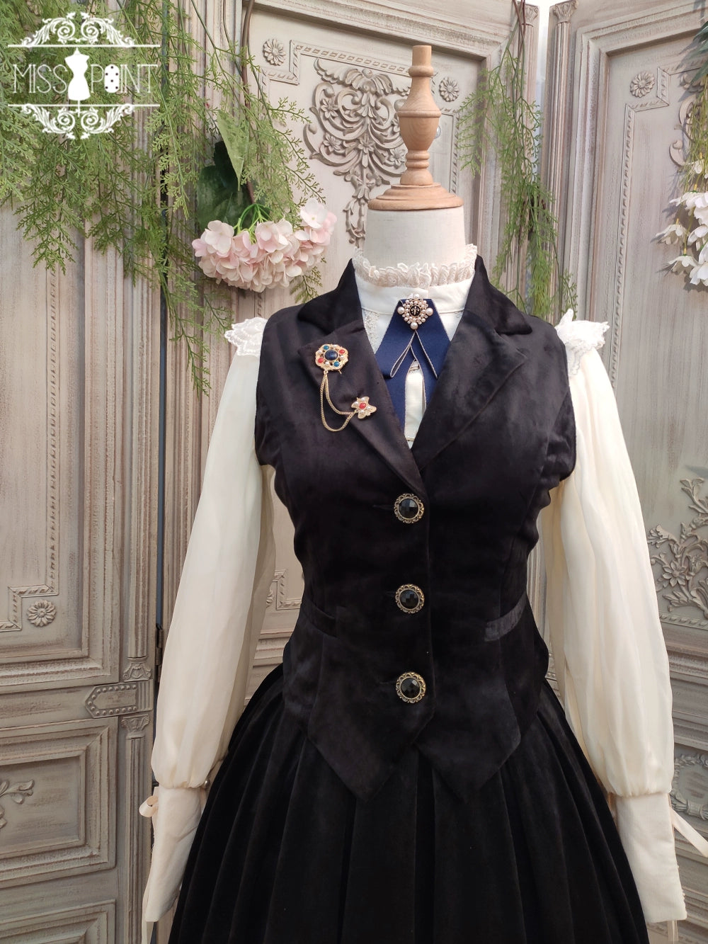 Miss Point~Rose Doll~Retro Lolita Vest Velvet Lolita Waistcoat 32516:392298