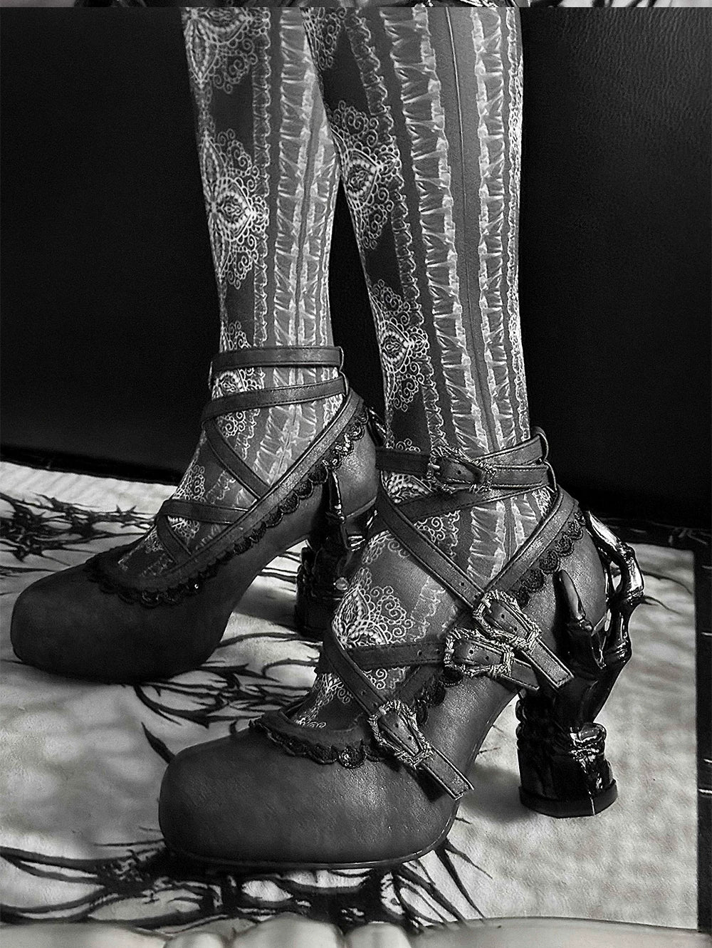 Tome of Holy Remains - Gothic Lolita Novelty Heel Shoes 45620:856303