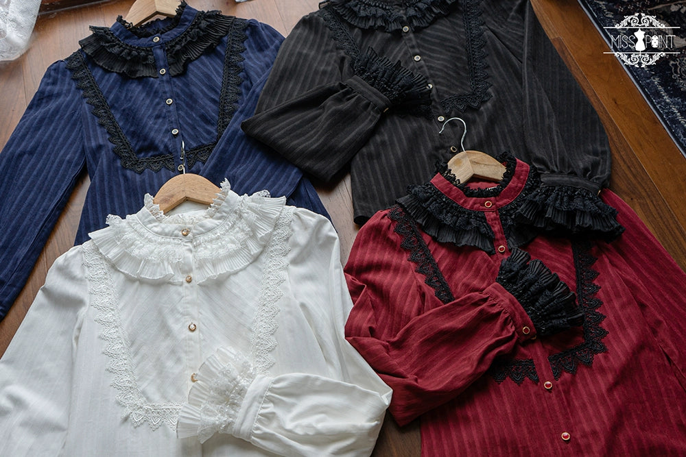 (Buyforme)Miss Point~Custom-Made Lolita Elegant Stand Collar Lolita Shirt 21546:312844