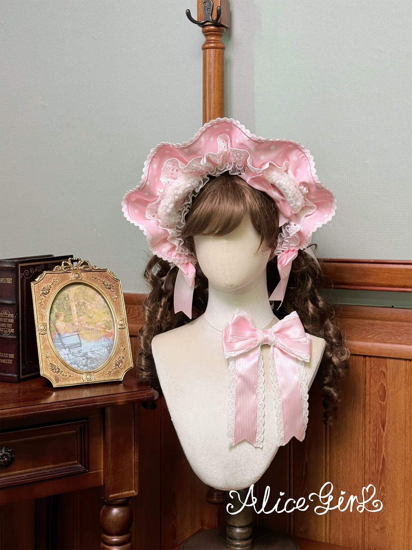 Alice Girl - Old School Polka Dots - Sweet Lolita BNT & Detachable Sleeves One Size A BNT / Pink