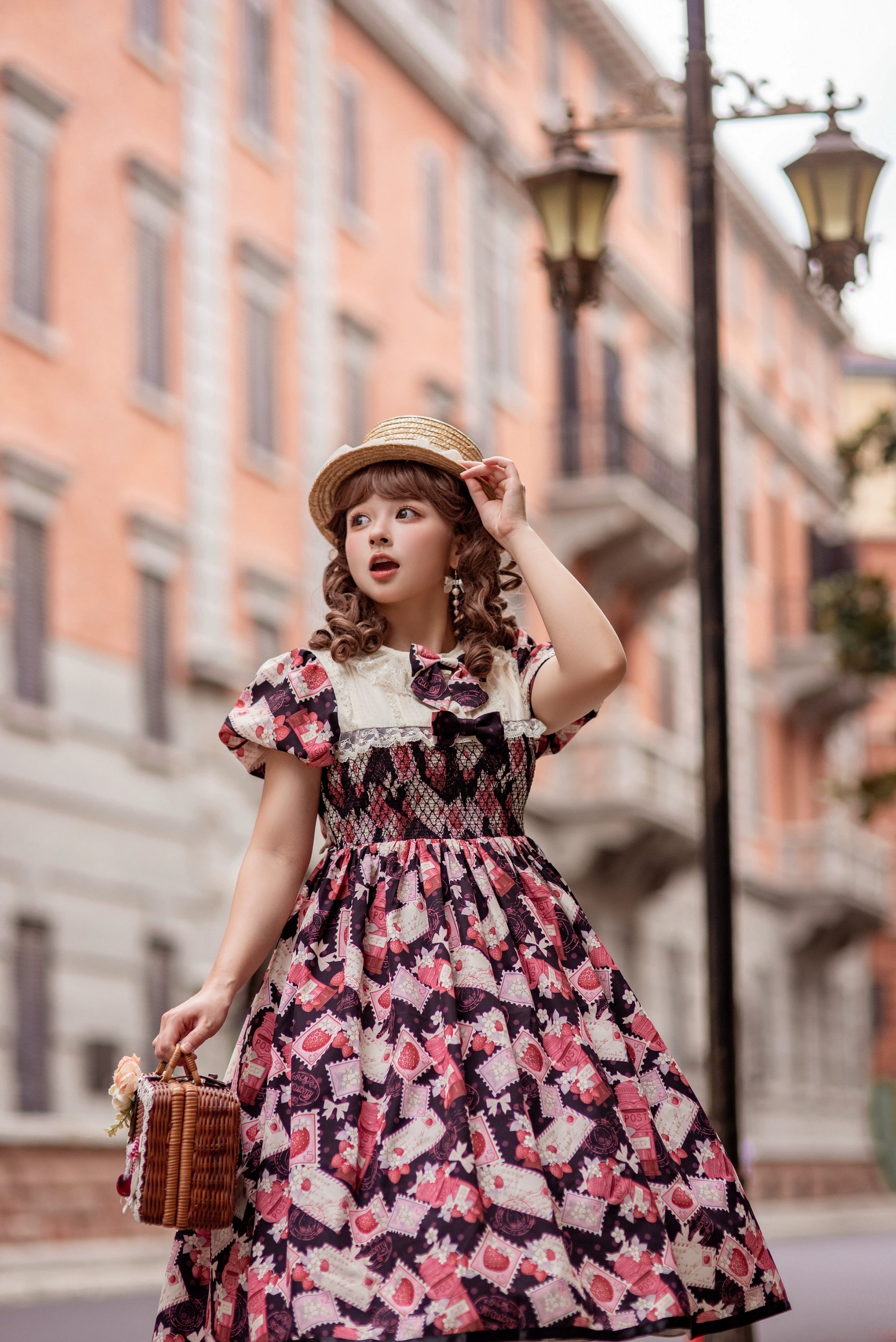 Strawberry Witch - Strawberry Stamp - Sweet Lolita OP Short Sleeve Lolita Dress