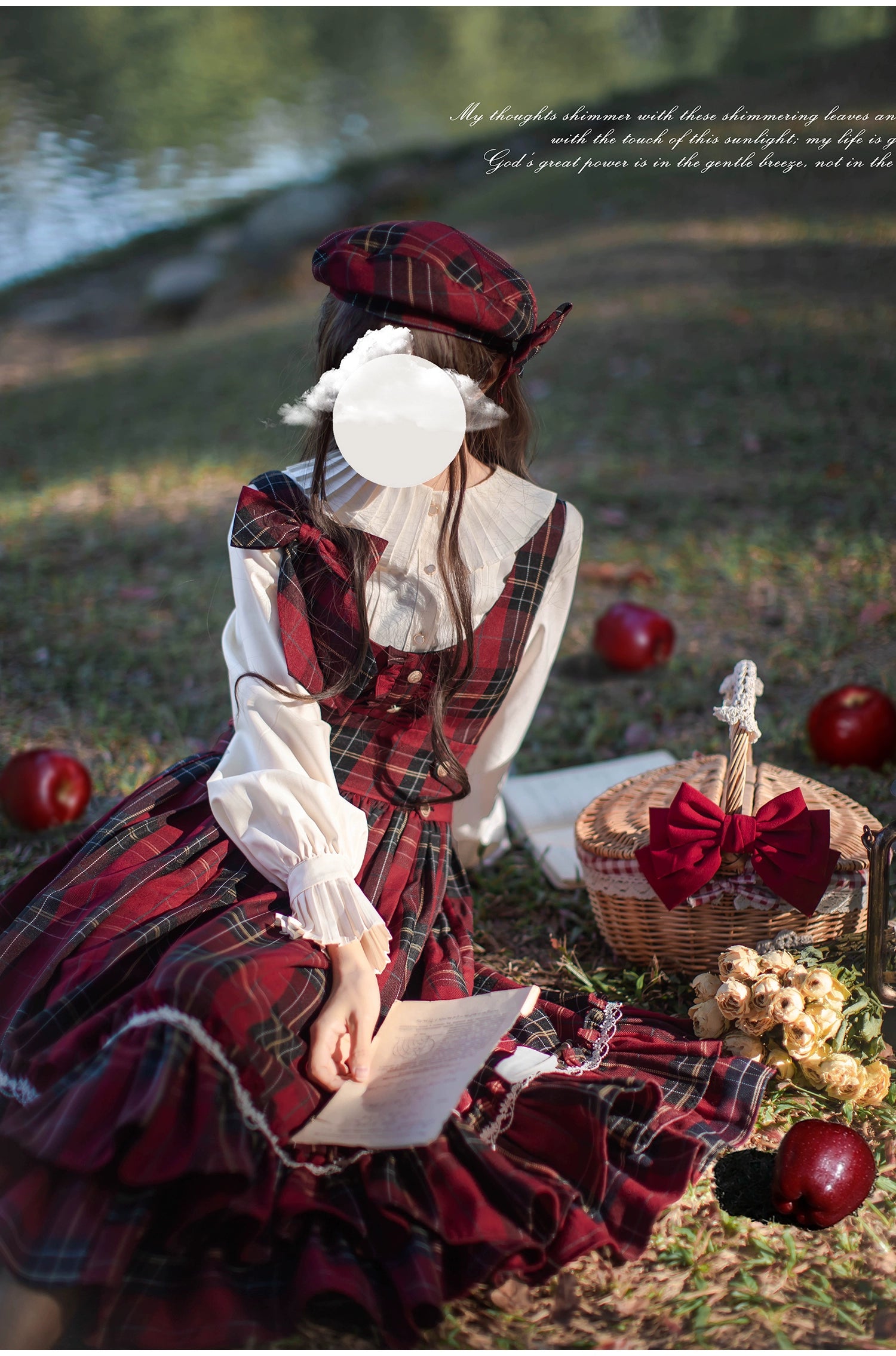 HuTaoMuJK - Little Red Riding Hood - Vintage Lolita Cape & JSK Dress Set 43706:783706