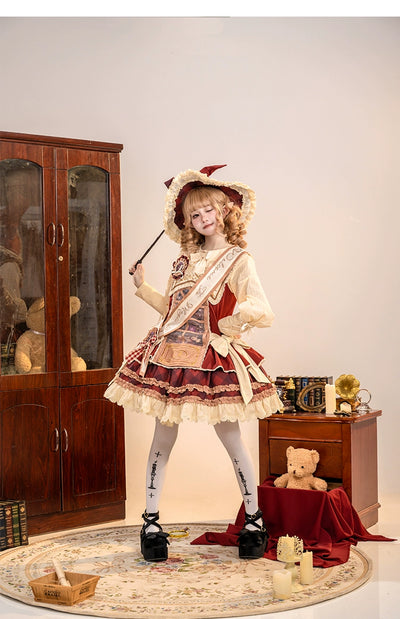 Sweetheart Vending Machine~Magic Grocery Store~Sweet Lolita Salopette Dress and Accessory Set 34736:492836
