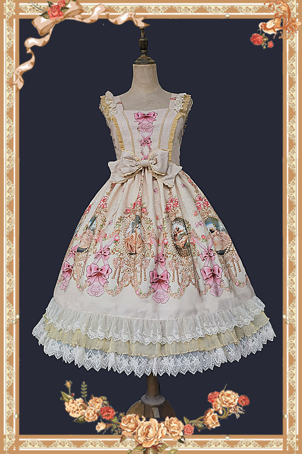 Infanta - Fairytale Town Prom - Printed Tea Party Classic Lolita JSK Suit (L M S XL) 42794:753614