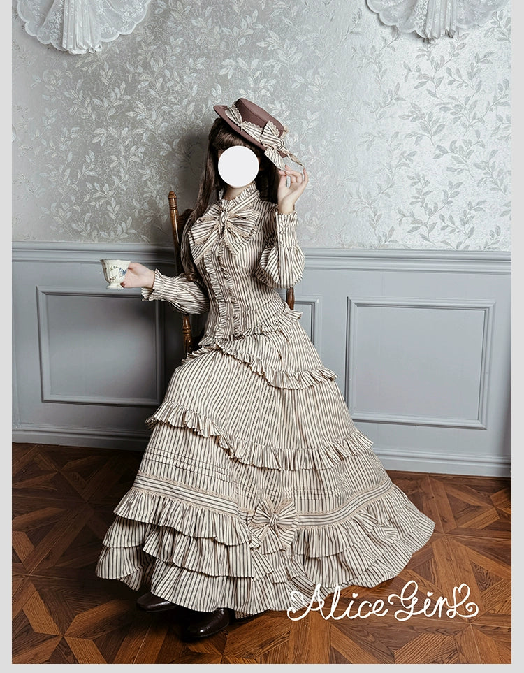 Alice Girl - Duke of Victoria - Classic Lolita Striped Blouse 44093:795200