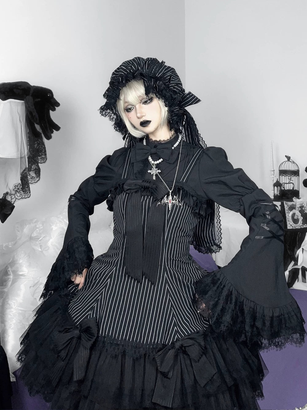Frozen in time - Bunny Fantasy - Gothic Lolita JSK Dress Princess Sleeve Shirt 41862:716498