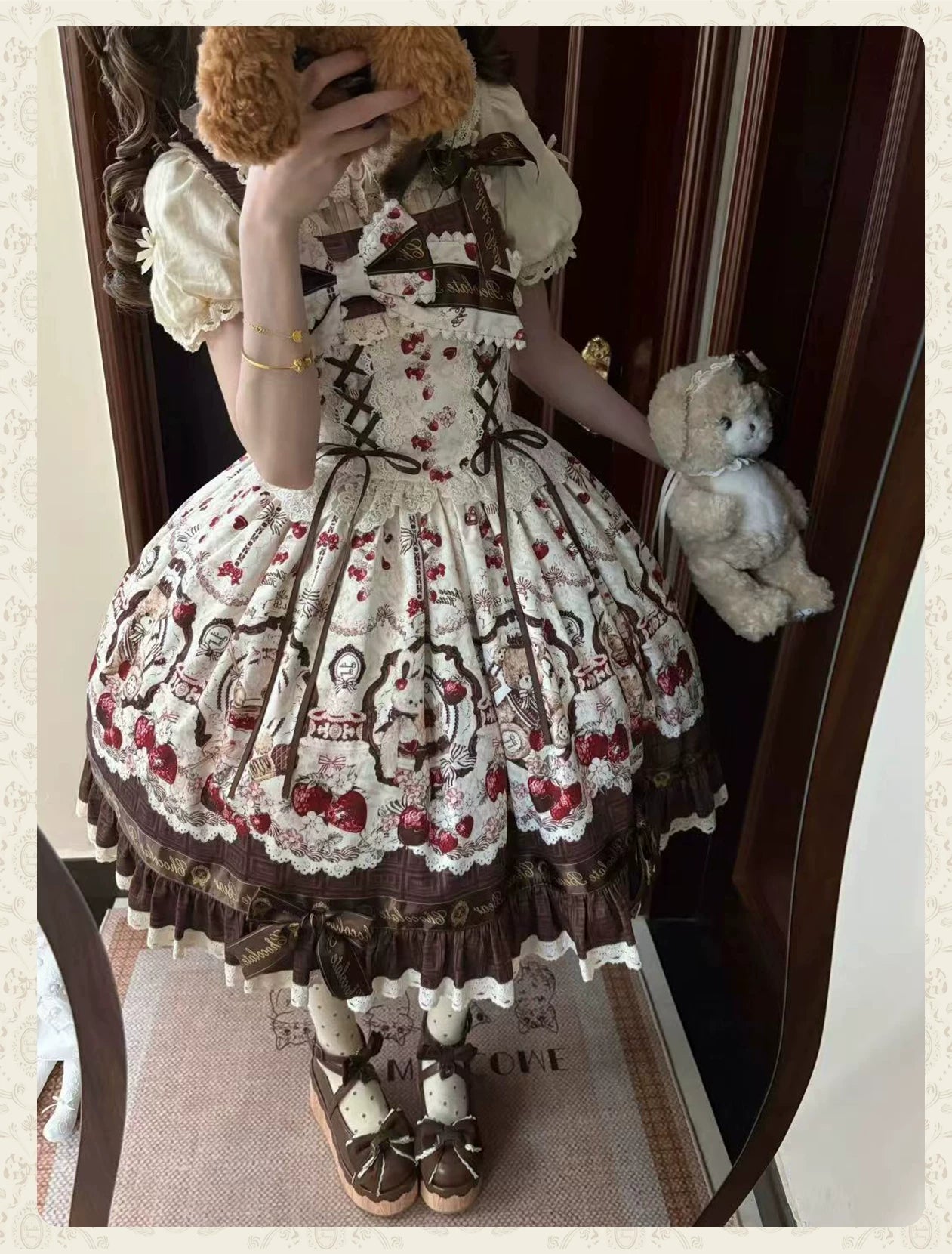 Cookie Treasure Box - Sweet Lolita Dessert Printed JSK Dress with Ribbon Bows (2XL 3XL L M S XL) 45542:851690