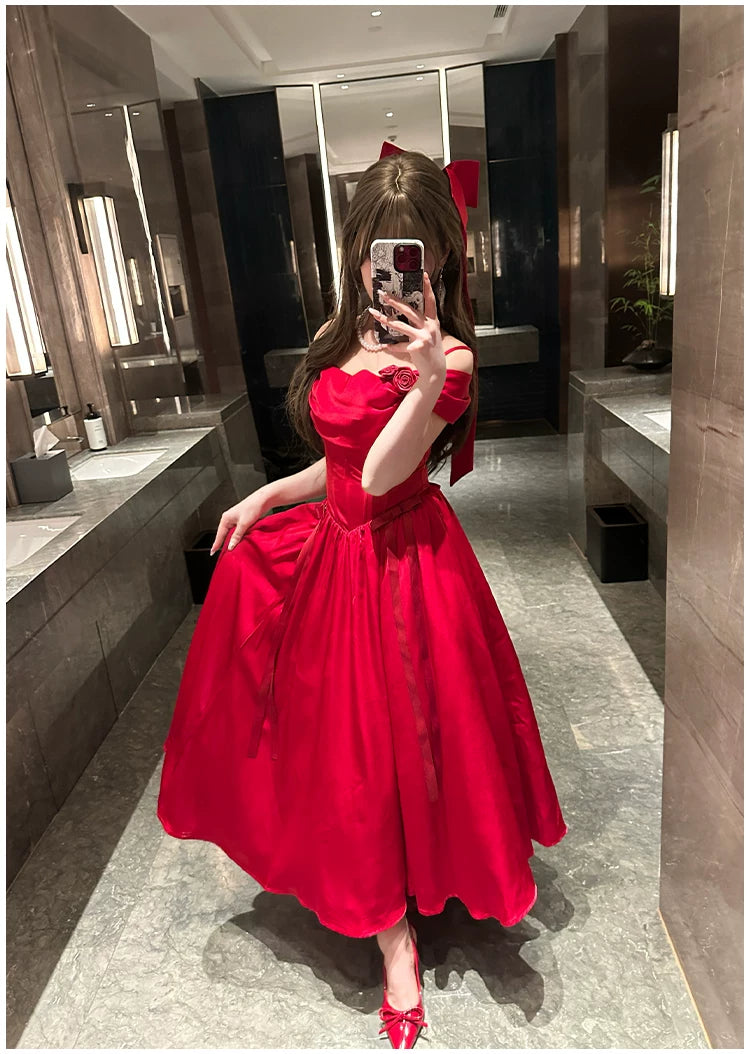 For Beloved - Classic Lolita Satin JSK Dress Set, Fishbone Waist 45039:835171