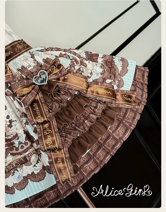 Alice Girl - Bear Chocolate Bar - Kawaii Lolita JSK & Salopette Dress 43851:787054