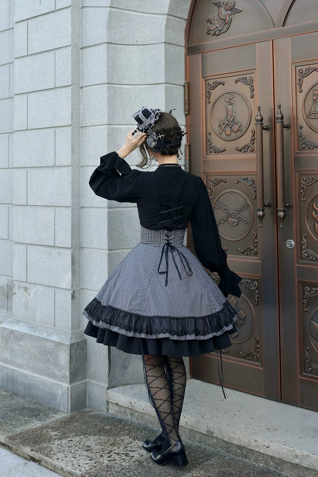 Perint Manor - Gothic Lolita Striped Dress, Tailor-made 44410:808334
