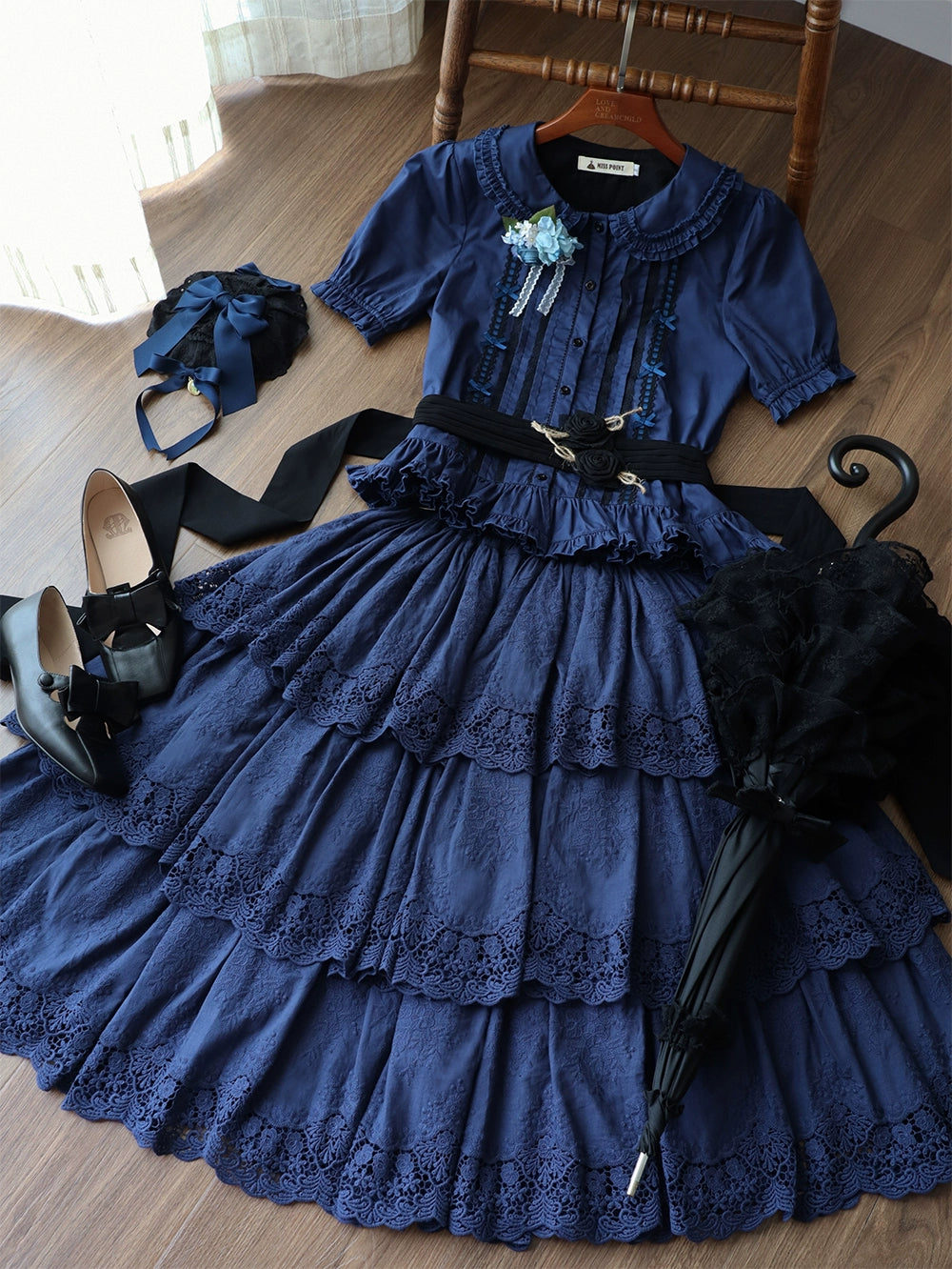 Miss Point~Forest Waltz~Classic Lolita Tiered Skirt Multi-layer Embroidered SK 40192:651474