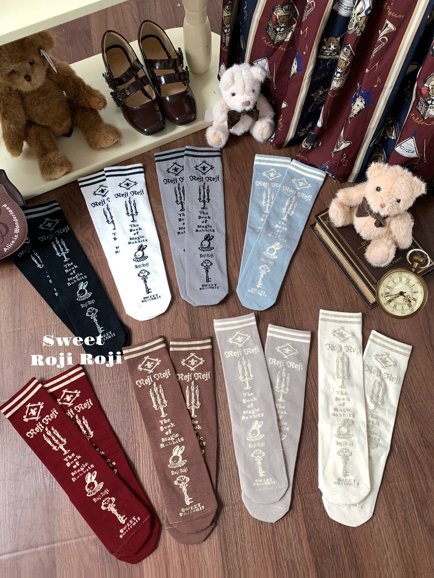 Roji Roji - Printed Cotton Sweet Lolita Calf Socks 44320:804802