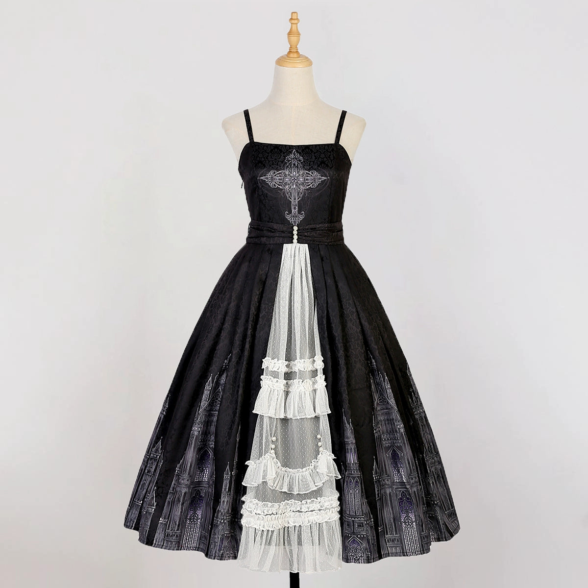 Cornfield Lolita~Silent Church~Gothic Lolita JSK Dress Printed Dress Thin Shawl Set (L M S) 38706:597134