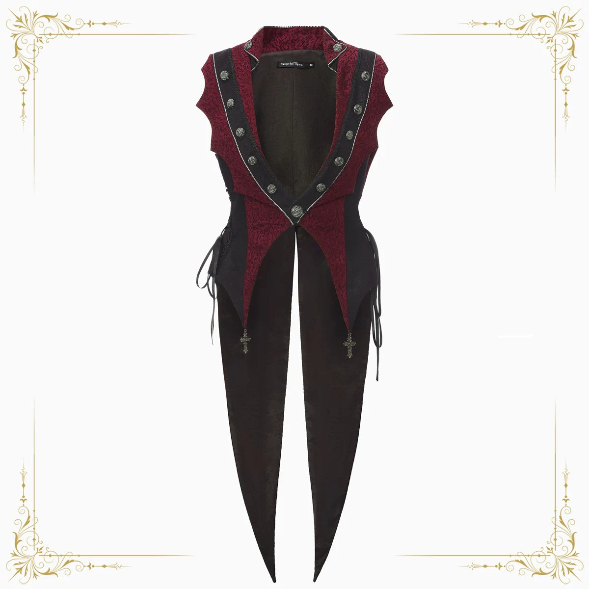 Immortal Thorn - Eternal Crimson Moon Forest - Ouji Lolita Tailcoat Vest (Burgundy / L M S XL) 43671:807270