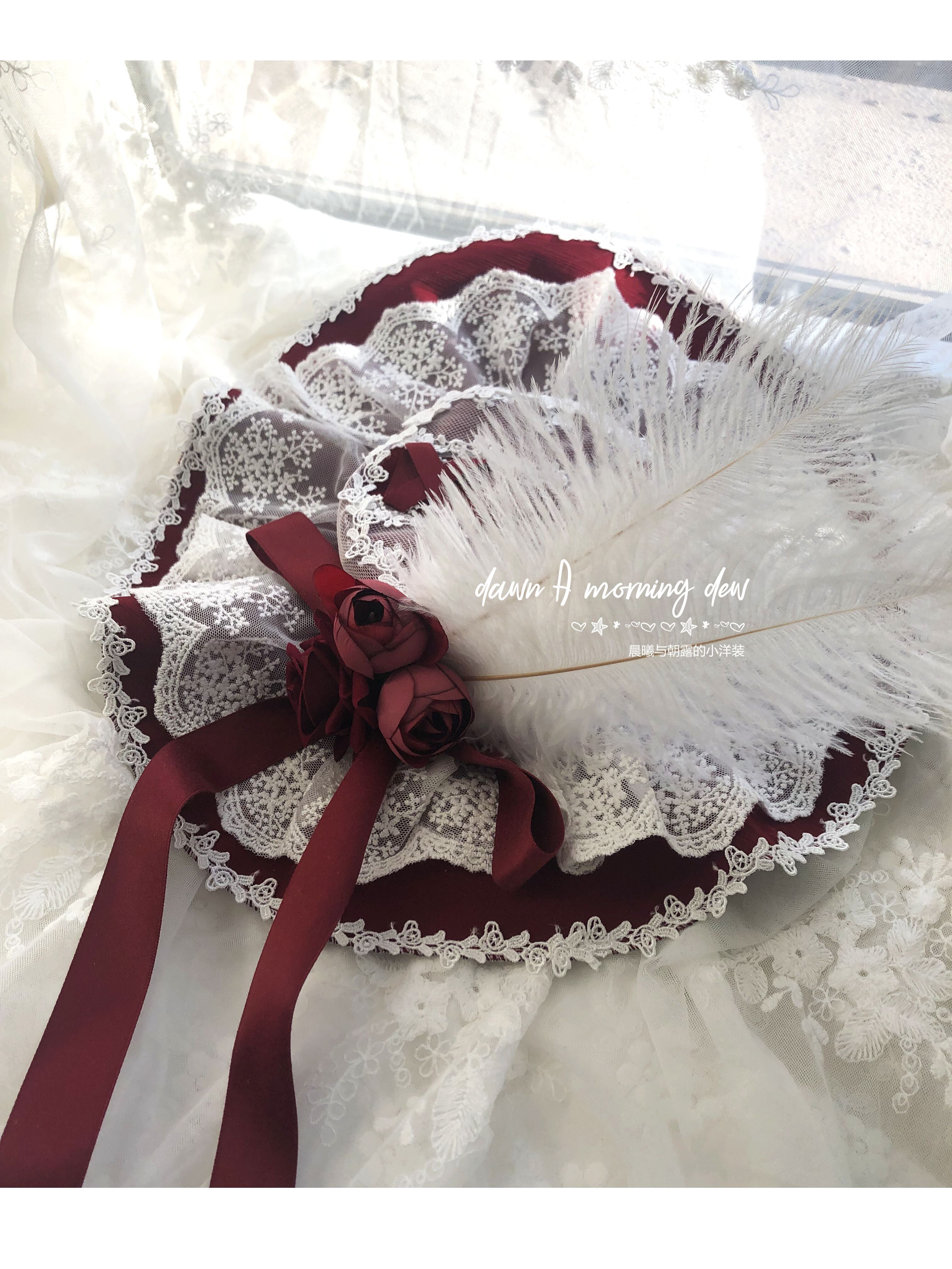 Dawn And Morning - Rozen Maiden Accessories Lolita BNT Choker Cuffs flat hat rose red