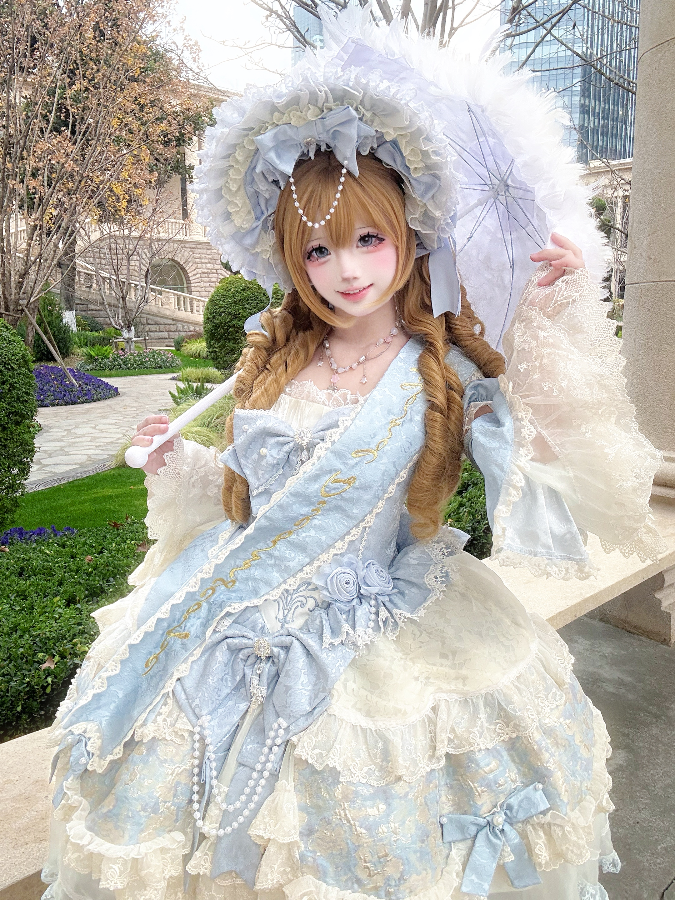Cloris's Kiss - Gorgeous Sweet Lolita OP Dress, Detachable Hand Sleeves 44642:816934