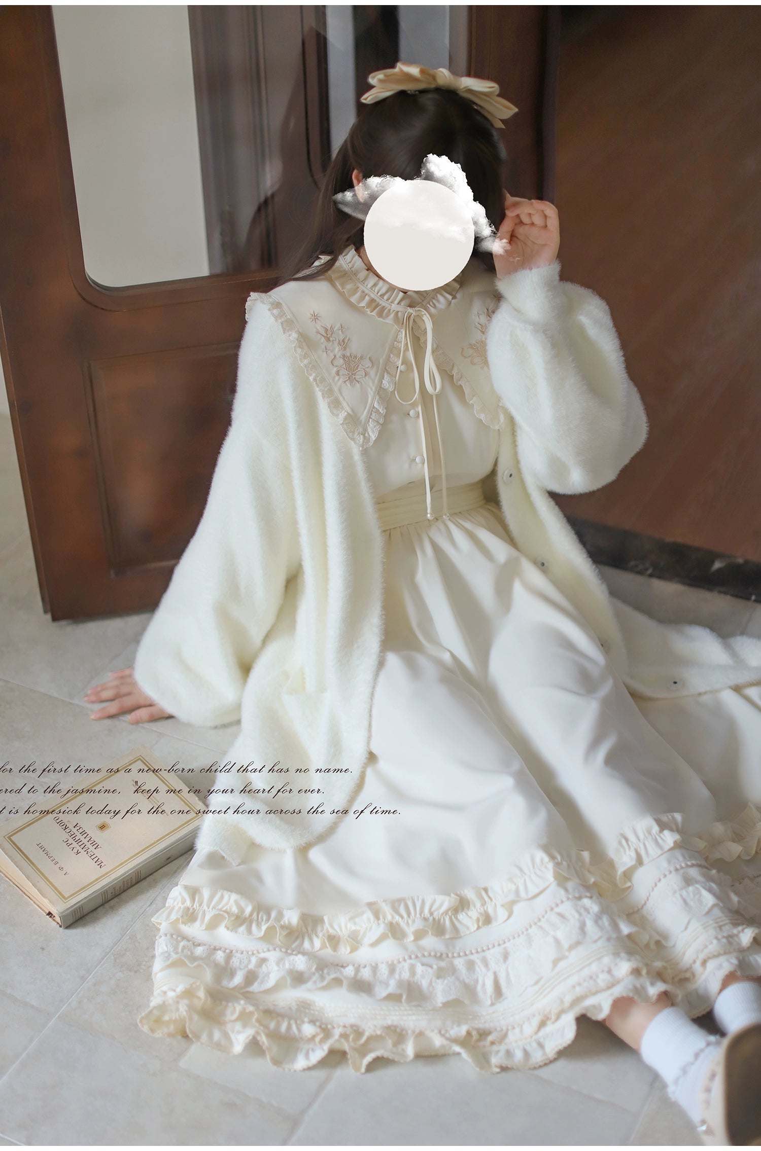 HuTaoMuJK - Wind Kiss Tulip - Classic Lolita OP Elegant Lolita Cardigan