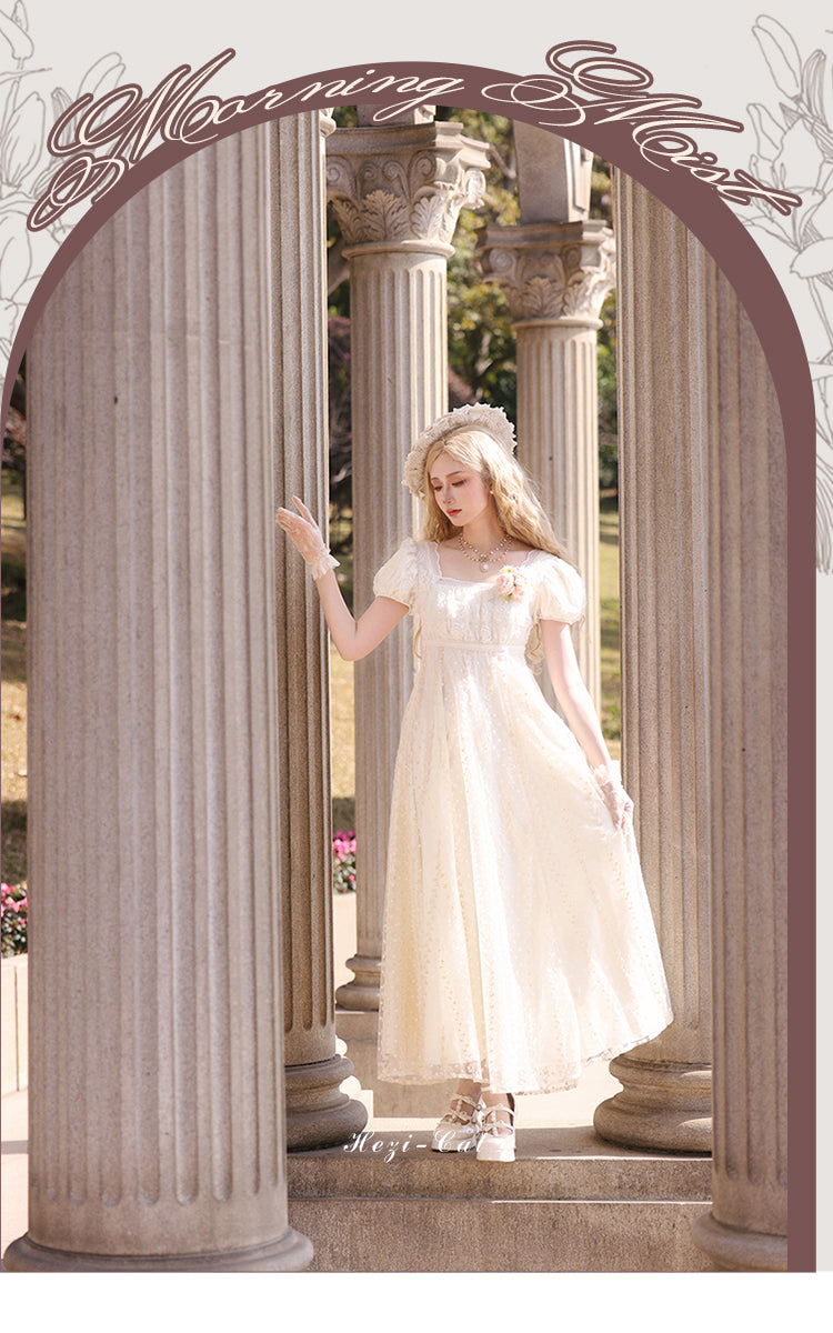 Hezi's Cat Haven~Mist Rose~Plus Size Lolita Empire Waist OP Dress 42268:734359