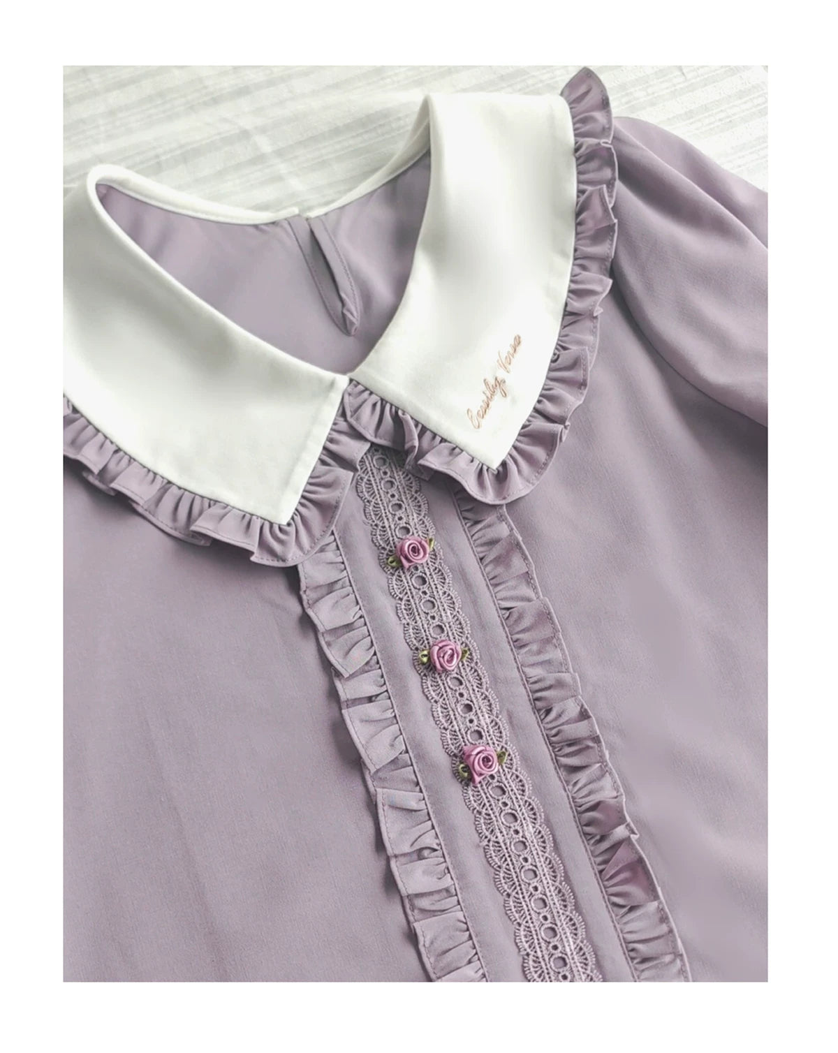 Little Florist - Classic Lolita Salopette Dress & Blouse Set, Tulip Embroidery 45833:864204