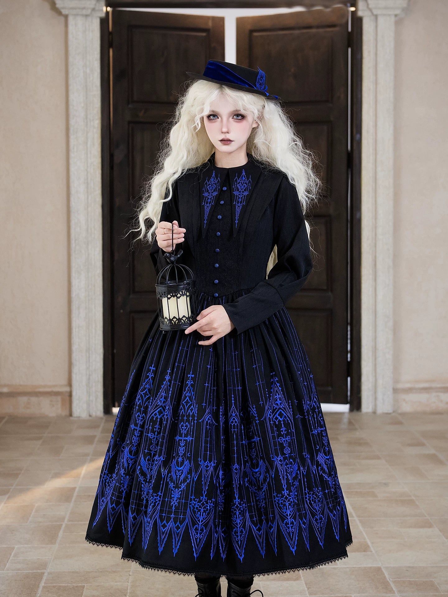Dream Window - Gothic Lolita Church Embroidery OP Dress, Back Zipper (L M S XL) 44510:811335