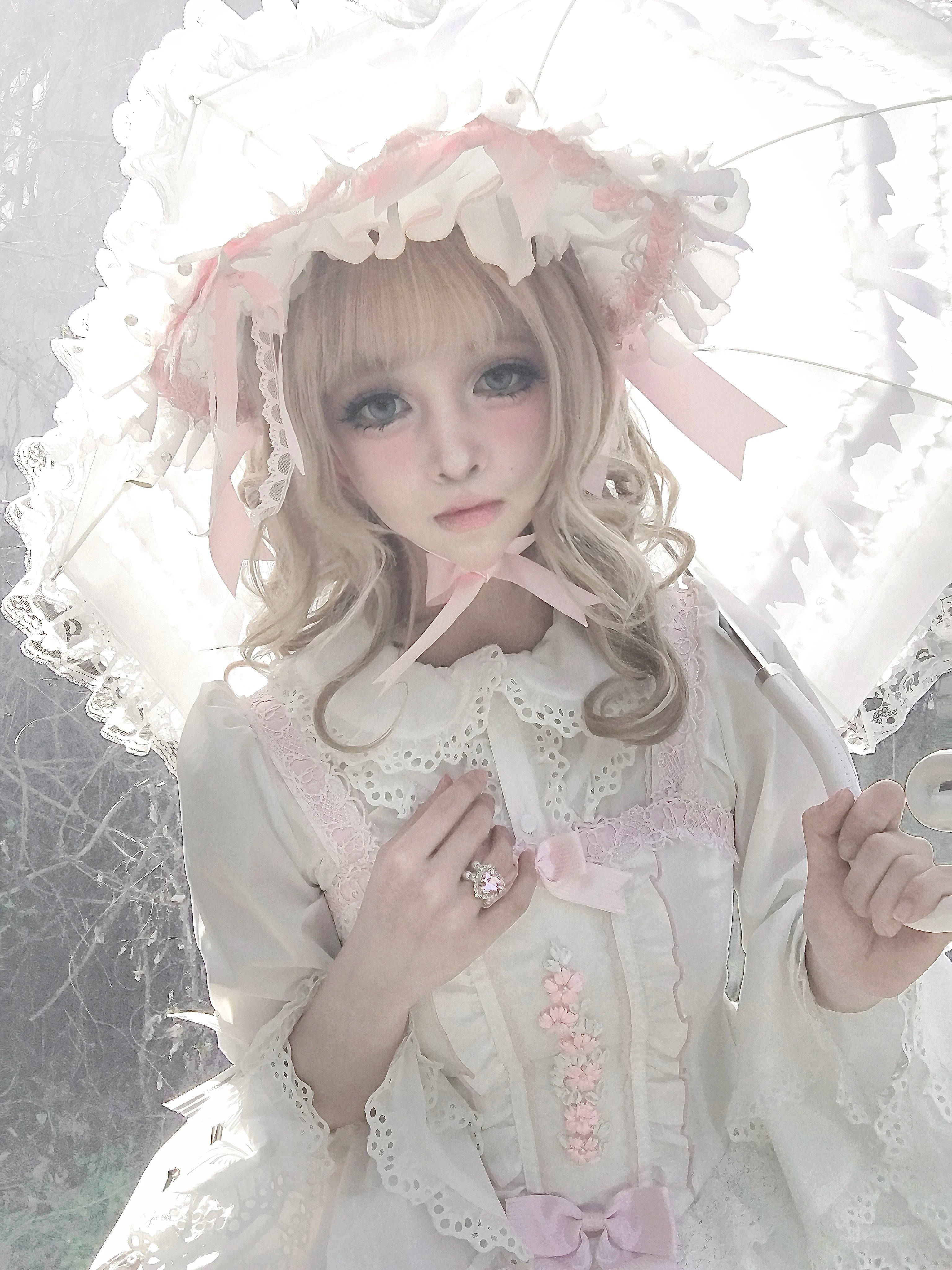 Charlotte Bouquet - Old School Lolita JSK Set, Embroidery & Bows 45093:835306